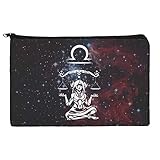 Kosmetiktasche mit Waage, Sternzeichen, Horoskop im Weltraum, Make-up-Tasche