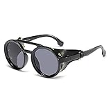 SHEEN KELLY Gothic Motorrad Sonnenbrille Vintage runde Sonnenbrille Wrap Side...