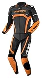 Bogotto Misano 2-Teiler Motorrad Lederkombi (Black/Orange,48)