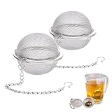 2 Stück Teesieb 4,5 cm Teeei mit Kette 304 Edelstahl Teefilter für losen Tee |...