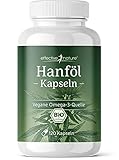 Hanföl Kapseln - Bio Hanfsamenöl kaltgepresst in veganen Kapseln - 2880mg pro Tag -...