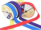 Byetsa 7411 Schrägband, Polyester/Baumwolle, 120 Farben, Rolle mit 25 m weiß