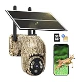 NUASI 4G LTE Wildkamera mit SIM Karte, 2K Kabellos Solar Wildtierkamera mit...