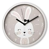 Hama Kinder Wanduhr (ohne Tickgeräusche, analoge Quarzuhr geräuscharm, Ø...