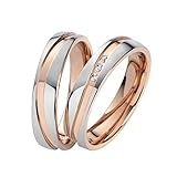 Eheringe Partnerringe Verlobungsringe Edelstahl mit Zirkonia + Gravur...