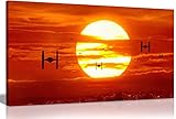 Kampfflugzeuge im Sonnenuntergang, Krieg der Sterne, Leinwanddruck, Wandkunst, Bild,...