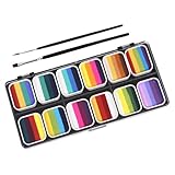 GANAZONO Farben Face Paint Kit mit Wasserlöslichen Matten und Schimmernden Farben...