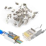 T-Mogur Cat7 Cat6A RJ45 Durchgangsanschluss, 50 Stück, Cat 7 RJ45 Modularstecker,...