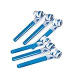 KarnevalsTeufel Luftrüssel Bayern, Tröte, 6-TLG. Party-​Zubehör blau-​weiß mit...