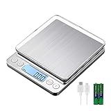 KUBEI 1kg/0.01g USB Aufladen Feinwaage Digitale Küchenwaage,Hochpräzise...