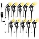 Pogestrand LED Gartenbeleuchtung mit Strom,32M/105FT 10er-1 Set,2000LM 2Wx10...