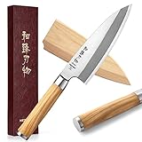 HEZHEN 18CM Deba Messer,Messer Asiatischer Art, Japanischer Stil Schmiedestahl Fische...