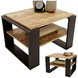 CraftPAK Wohnzimmer Tisch für Couch aus hochwertigem Holzwerkstoff, Stabiler & moderner...