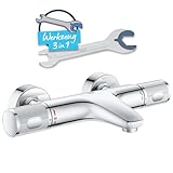 GROHE Precision Feel, Badewannenarmatur, wassersparend (Thermostat mit stets kühler...
