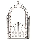 Rosenbogen aus Metall mit Tür WK070825 braun Rankgitter Garten Rankbogen Tor...