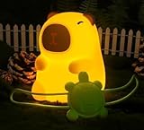 ORIA Capybara Nachtlicht, Tier Silikon Touch Lampe mit Dimmbarkeit und Timer, Warmweißes...
