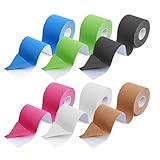 6 Rollen Tape Sport, Kinesiotapes(5m x 5cm), kinesiologie tape Rollen für...