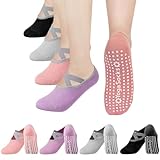 Newofview 4 Paar Yoga Socken,Antirutsch Socken Damen,Pilates Socken mit...