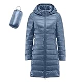 Steppjacke Damen Lang Übergang Steppjacke Für Damen Mit Kapuze Daunenjacke...