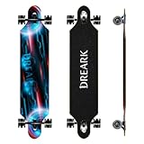 Longboard 42 Zoll Erwachsene Mädchen Jungen Anfänger, ABEC 11, Drop-Through...