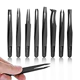 8 Stück Pinzette Kunststoff, Antistatische Plastik Pinzette Set, Vielseitige und...