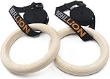 5BILLION Turnringe Holz Gymnastikringe Ringe Turnen für Fitness mit Hochfeste Nylon...