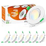 ALUSSO LED Einbaustrahler 230V 76mm, 6W Neigung Einbaustrahler LED Flach 25mm...