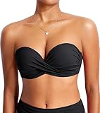 DOBREVA Damen Bikini Oberteil Halfter String Trägerloser Gepolsterte mit Bügel Bademode...