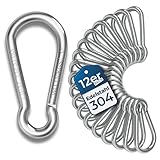 Der Traum 12 Stück Karabinerhaken Edelstahl, 5 x 50mm – Karabiner mit...