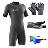 Herren Fahrrad Skinsuit, Triathlon Anzug，Radsportanzug gepolstert einteilig...
