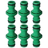 nuoshen 6 Stücke Doppel Stecker Schlauchverbinder, Grün Gartenschlauch Kupplung für...