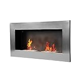 HOMCOM Edelstahl Gelkamin Ethanolkamin Bioethanol Kaminofen Wandkamin Silber 110...
