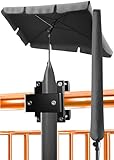 4smile Sonnenschirm Balkon SunnyShade, Anthrazit - 3-in-1 SET Sonnenschutz Balkon - UPF...