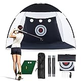 LEMROE Golf-Schlagnetz 10 x 7 Fuß Tragbares Golfnetz mit Swing Training Ziele und...