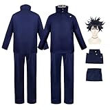 LBKHNRT Anime JJK Fushiguro Megumi Cosplay Kostüm Rollenspiel Outfit mit Perücke blauem...