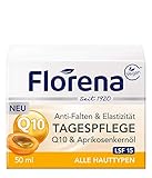 Florena Anti-Falten Tagespflege Q10 und Aprikosenkernöl, Vegan, 1er Pack (1 x 50 ml)