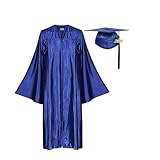WAZHAKU Abschluss Talar mit Doktorhut und Quaste, Graduation Robe Uni Master Kostüm für...