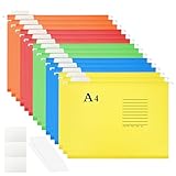 Traxenta 15 Stück Hängeregister Mappen A4, Foolscap Hängemappen, Hängeordner Farbig,...