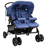 vidaXL Geschwisterwagen Klappbares Design Zwillingswagen Kinderwagen Baby Kinder Buggy...