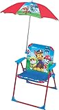 Fun House Paw Patrol Kinder-Klappstuhl mit Sonnenschirm, Stahl, blau, 38 x 8 x...
