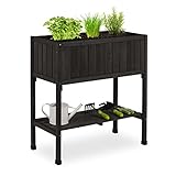 Relaxdays Hochbeet, Folie, Ablage, HxBxT: 80 x 74 x 38 cm, Garten, Balkon & Terrasse,...