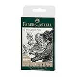 FABER-CASTELL 167158 - Tuschestift Pitt Artist Pen, Farbe 199, schwarz, XXS, S, F, M, B,...