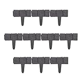 Relaxdays Beetzaun, 10-teilige Beetumrandung, Steinoptik, HxB: 10x25 cm, Rasenkante zum...