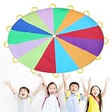 Schwungtuch Kinder3m | Regenbogen Schwungtuch Groß | Fallschirm Bunt Mit Griffen Für...