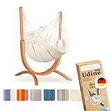LA SIESTA® - Udine Bio-Baumwoll-Hängesessel mit Holzgestell - Handgefertigter,...