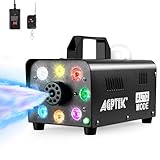 Nebelmaschine, AGPtEK Nebel Maschine mit kabelloser Fernbedienung UND LED Licht, 500 WATT...