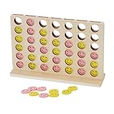 Fiyuer 4 Gewinnt Klassik, Vier Gewinnt Holz, 4 in Einer Reihe Reihe Vertikales Brettspiel,...