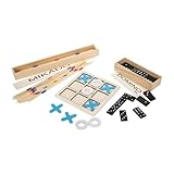 GICO Domino Spiel Mikado Spiel und Tic Tac Toe Reisespiel Set mit DREI klassichen Spielen...