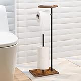 Freistehender Toilettenpapierhalter mit oberem Ablagefach, Edelstahl Klopapierhalter...