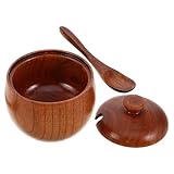 DIYEAH Salzbehälter Aus Holz Salzbehälter Gewürzhalter Mit Löffel Holzbehälter Für...